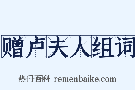 赠卢夫人组词是什么意思的图片